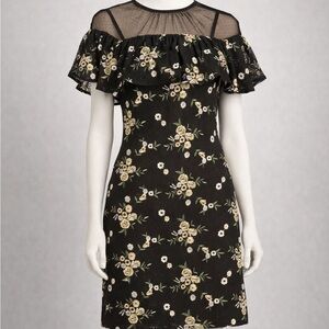 Anthropologie-Donna Morgan- Floral Lace Off-Shoulder Midi Dress Size 10